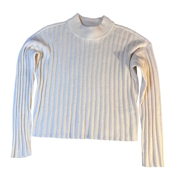 Madewell XS Wool Blend Ribbed Sweater Ivory Fair Trade - Picture 1 of 8